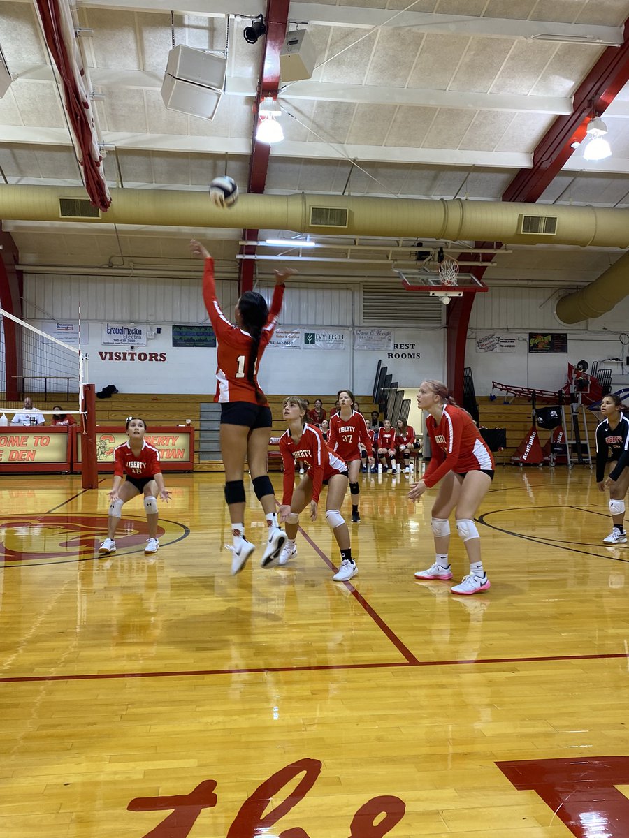 LionsAthletics's tweet photo. #LCSVBALL Lions defeat Christel House 25-14, 25-23, 25-8 to notch first win of season.  Congrats to Coach Anna Ritz on her first coaching career win! https://t.co/3bb5b0Tx1f