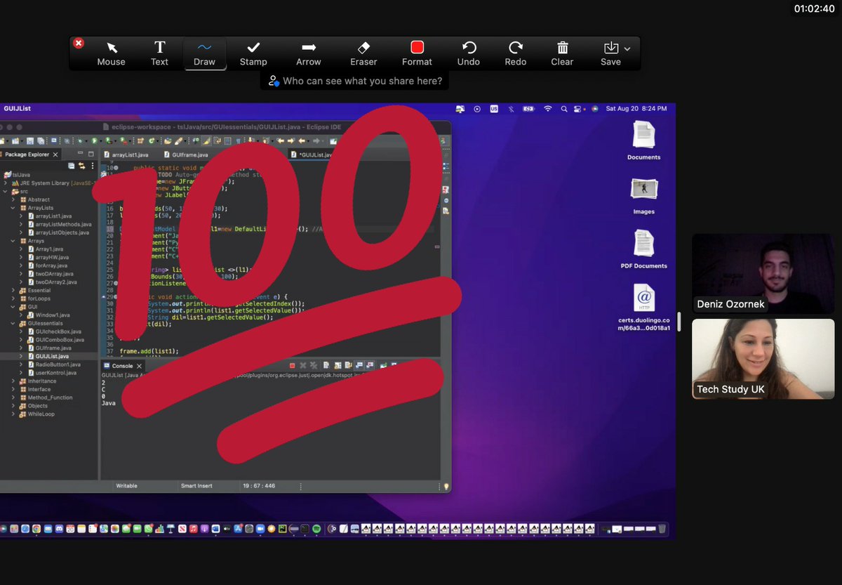 yoncakurt_tech's tweet image. Today&apos;s fourth lesson with Nottingham Trent University student Deniz👌

Follow 👉 @techstudyuk

#coding #java #javacoding #UK #England #techstudyuk #yoncakurt