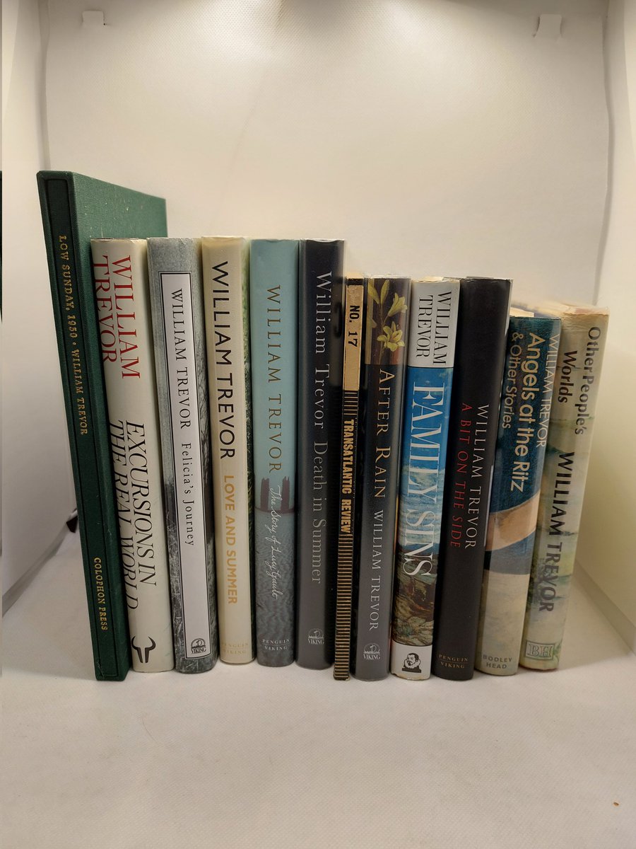 TheBooksofEli22's tweet photo. William Trevor collections now on our eBay store. Known as the master of the short story.
All 1st editions and signed. Includes a limited edition copy of "Low Sunday, 1950". 
#williamtrevor #shortstory #novel #signed #firstedition #bookcollection #ebay #AbeBooks #books #bookstore https://t.co/UPARvv3faW