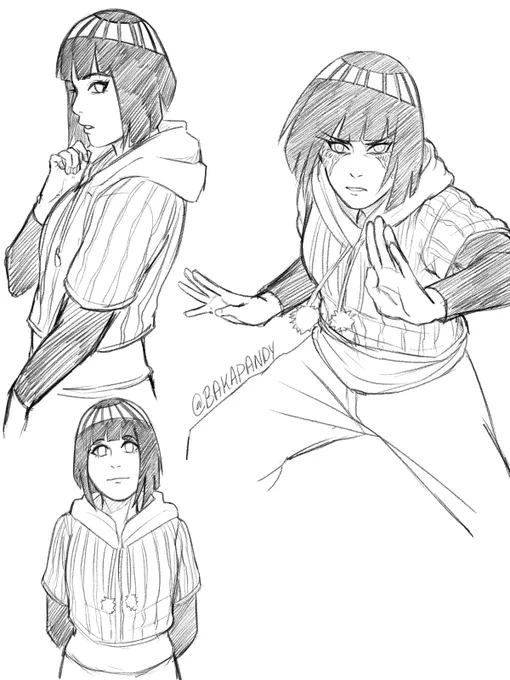 some Hinata sketches be I wish we got some badass mom moments with her 