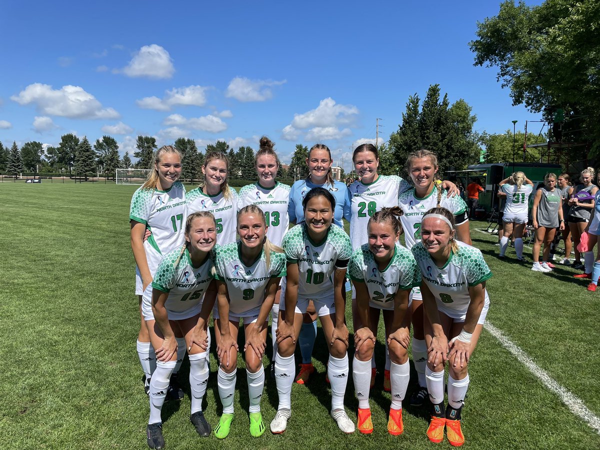 UNDsoccer's tweet photo. Our starters for today’s game against Jamestown! 

#UNDproud | #LGH https://t.co/jpm22ZFKLD