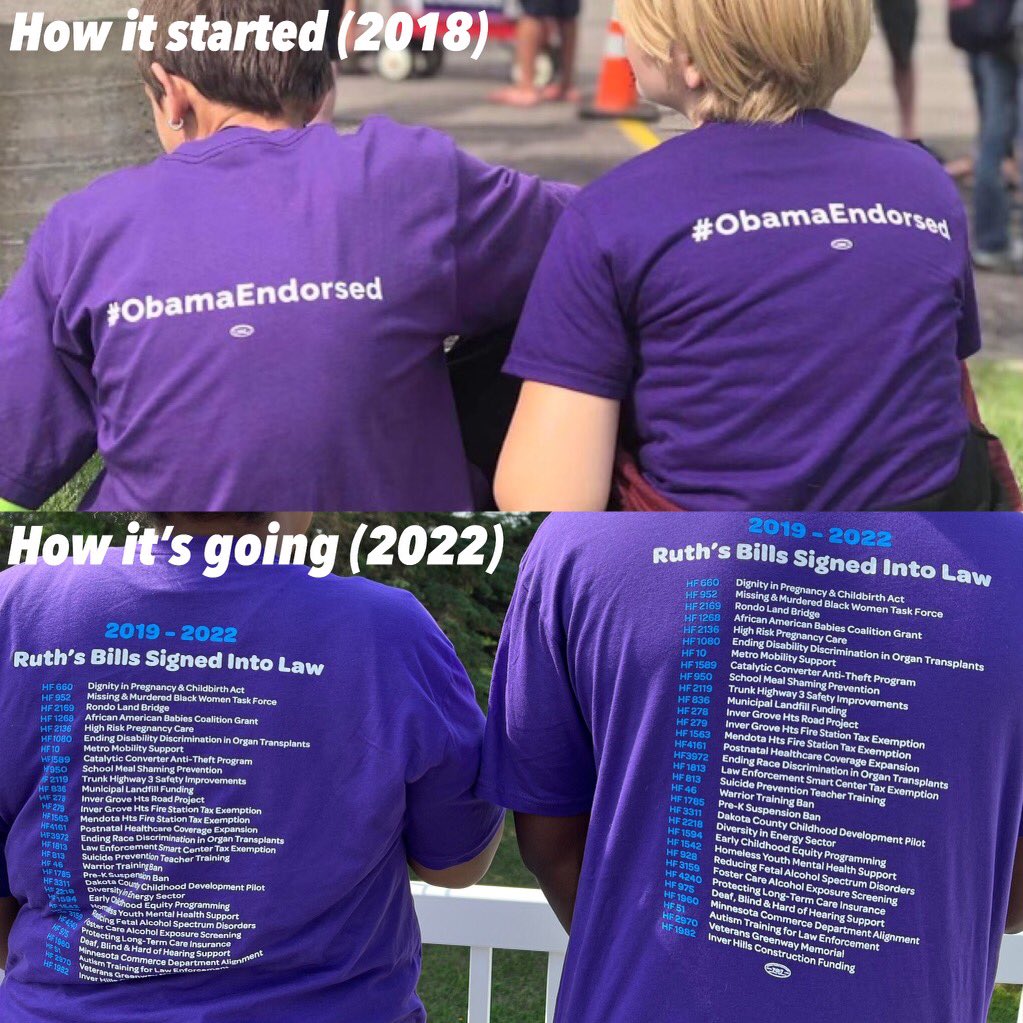RuthForHouse's tweet photo. How it started in 2018 with @BarackObama endorsement versus how it’s going. #GettingThingsDone #ObamaEndorsed https://t.co/vOYiQGvyLX