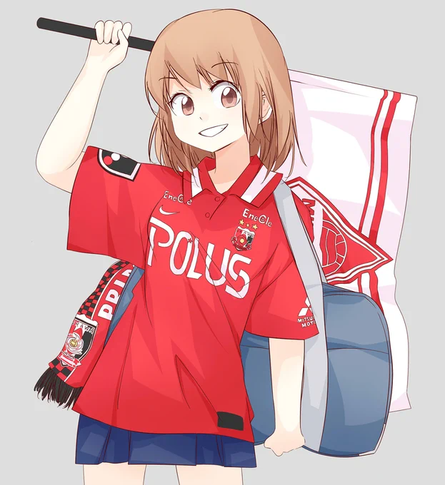 参戦女子。 #サッカー #レッズ #浦和レッズ #レプリカユニホーム #観戦 #女子高生 #旗 #マフラー https://t.co/HE3SD9pzpJ 