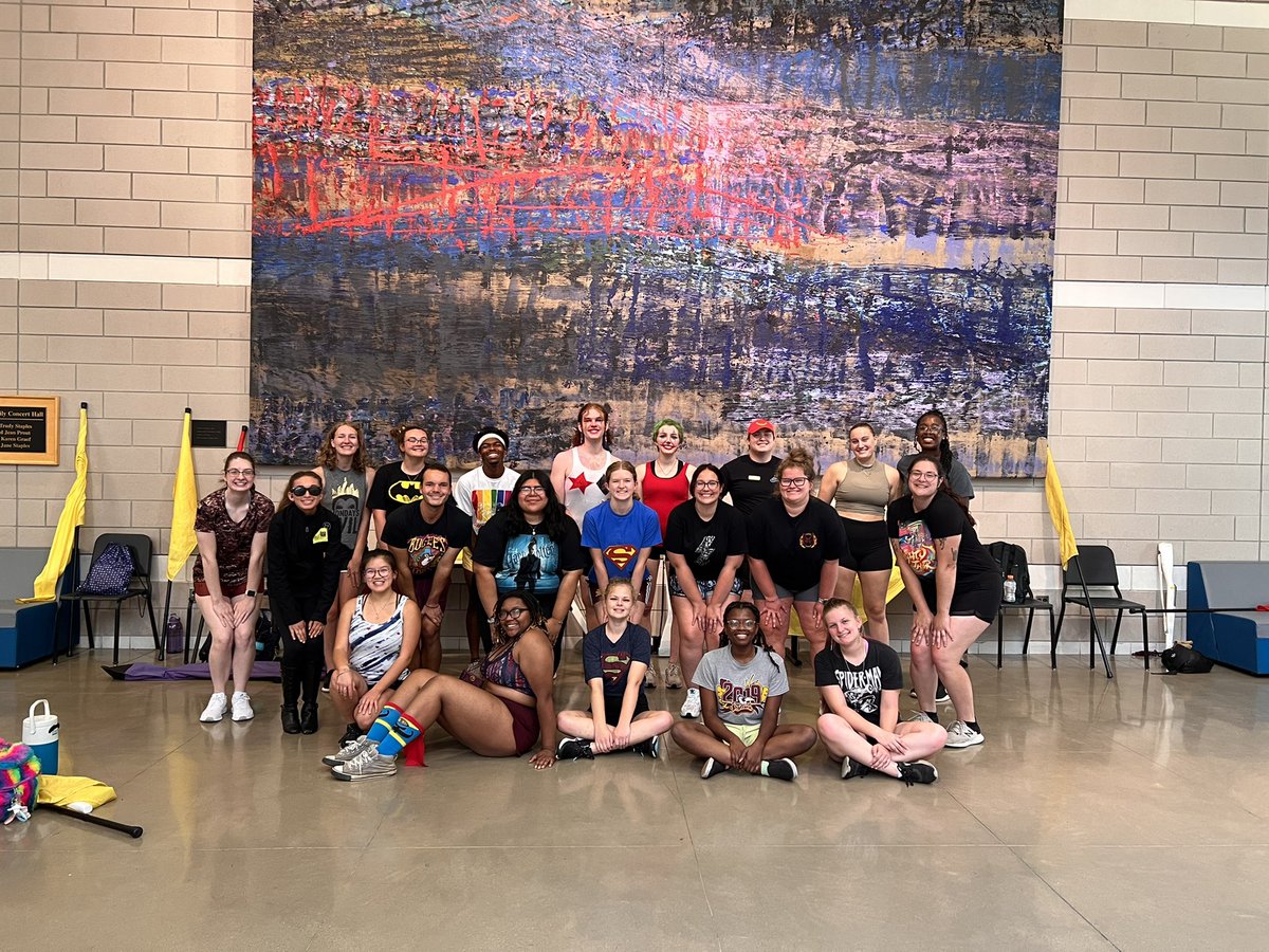 CMUcolorguard's tweet photo. Superhero/Supervillain theme day at band camp!🦸 https://t.co/4Diqknh4Ia