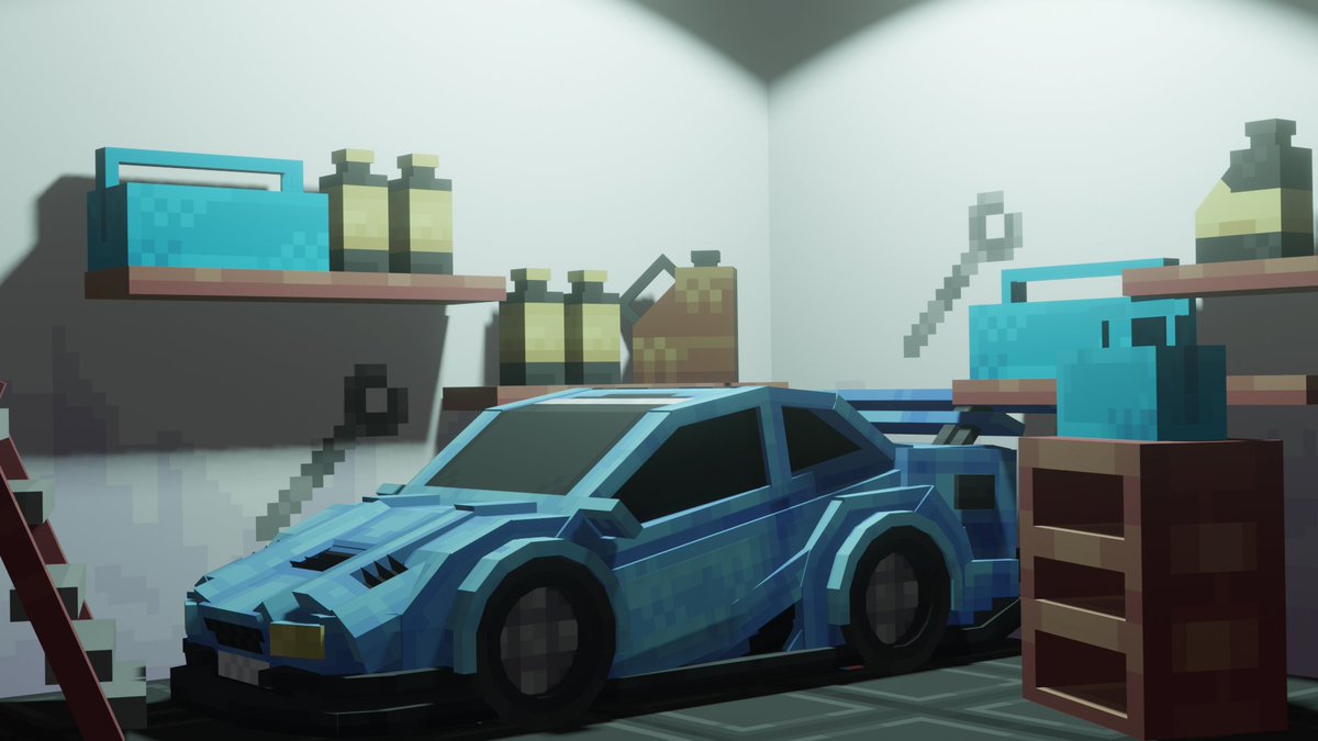 Garage🚙#Blockbench #Minecraft 
Model &amp; Render made by me