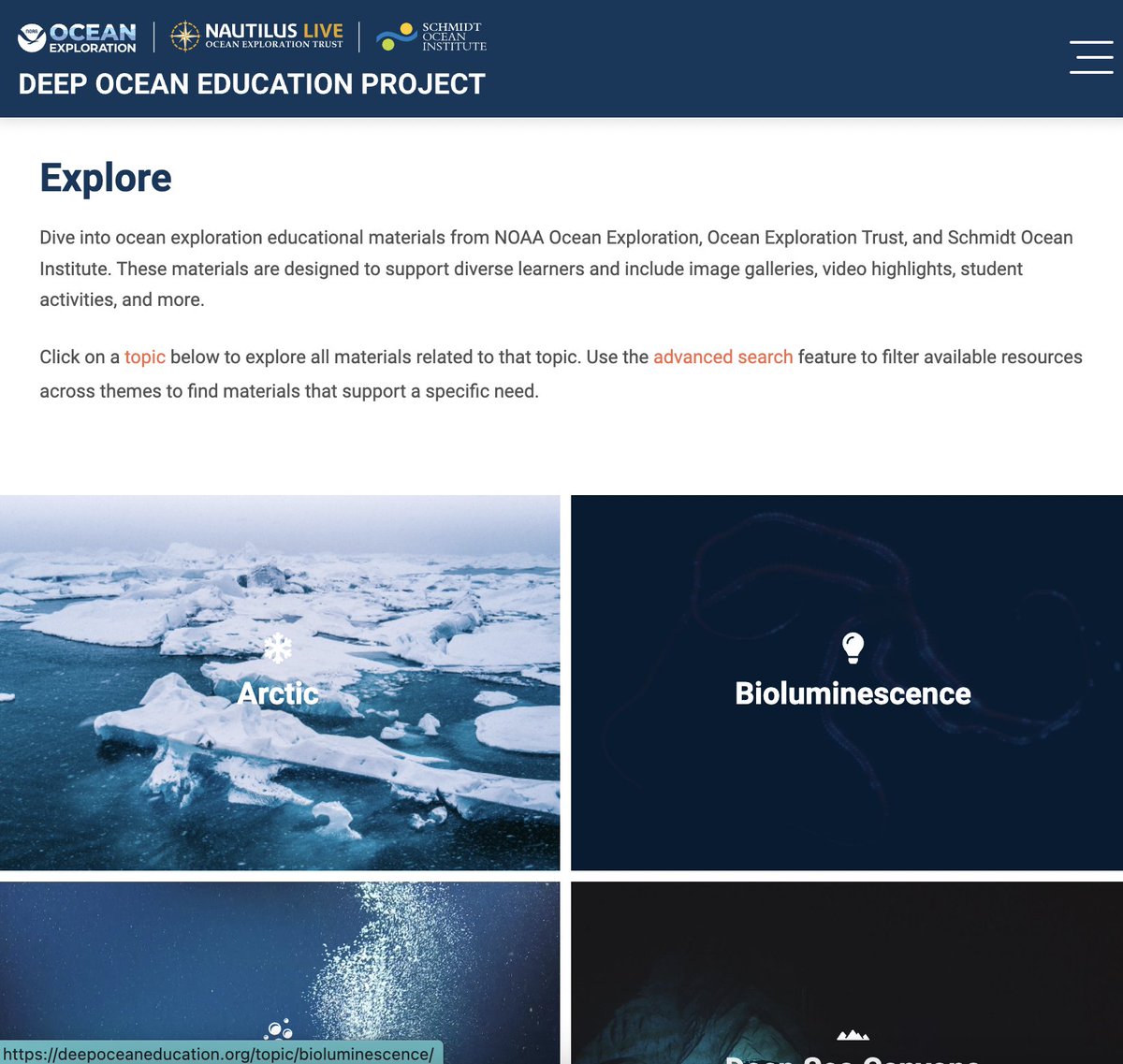 EVNautilus's tweet image. In honor of #BacktoSchool season, we invite you to check out the #DeepOceanEducationProject's resources on #oceanexploration featuring OET, @oceanexplorer, and @SchmidtOcean. nautl.us/3pwSu1D