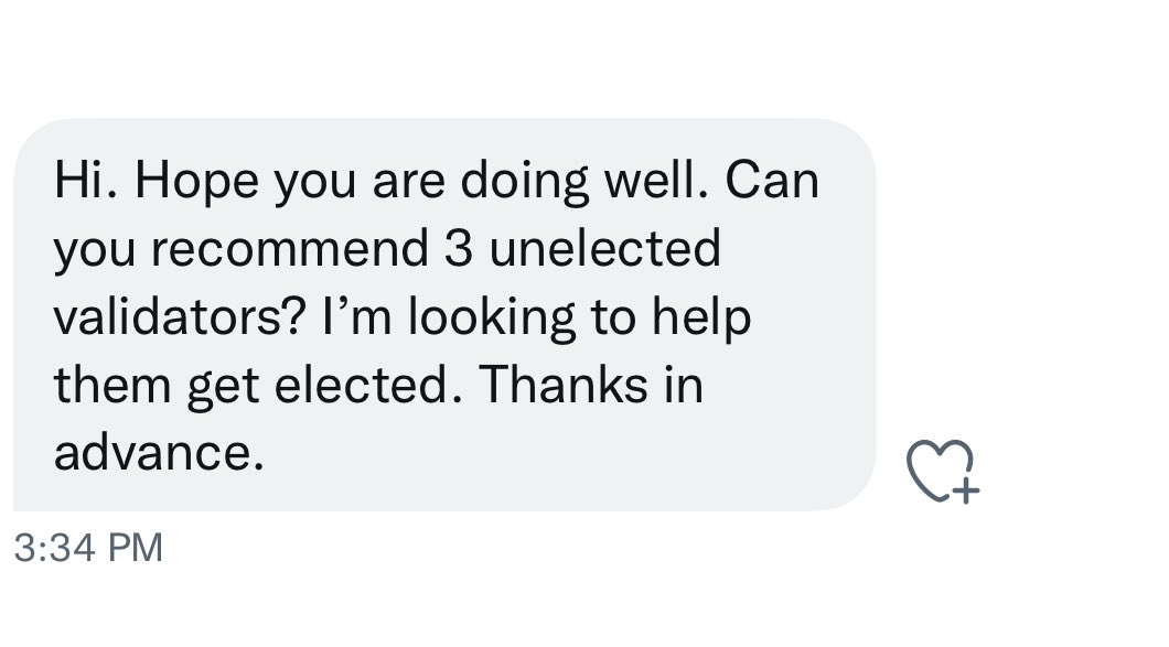Here is a great ask from $ONE fam who is willing to support #HarmonyONE validator ecosystem, can we help Question: “Hi. Hope you are doing well. Can you recommend 3 unelected validators? I’m looking to help them get elected. Thanks in advance” 🙏 Blessed 💙