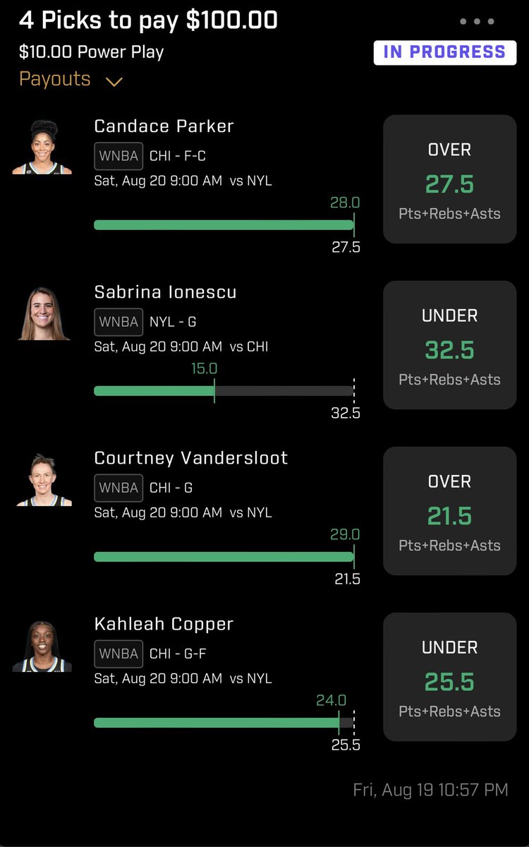 Thepropguy1's tweet photo. Terrible game but we see green 💰✅ #gamblingtwitter #PrizePicksWNBA #prizepicks #wnba https://t.co/nH6xGUBu6l