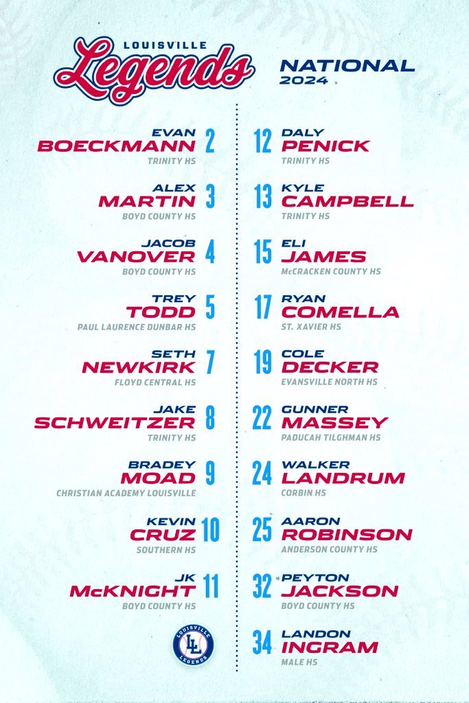 Announcing our new Louisville Legends 2024 National roster. 👀 #BeSeen