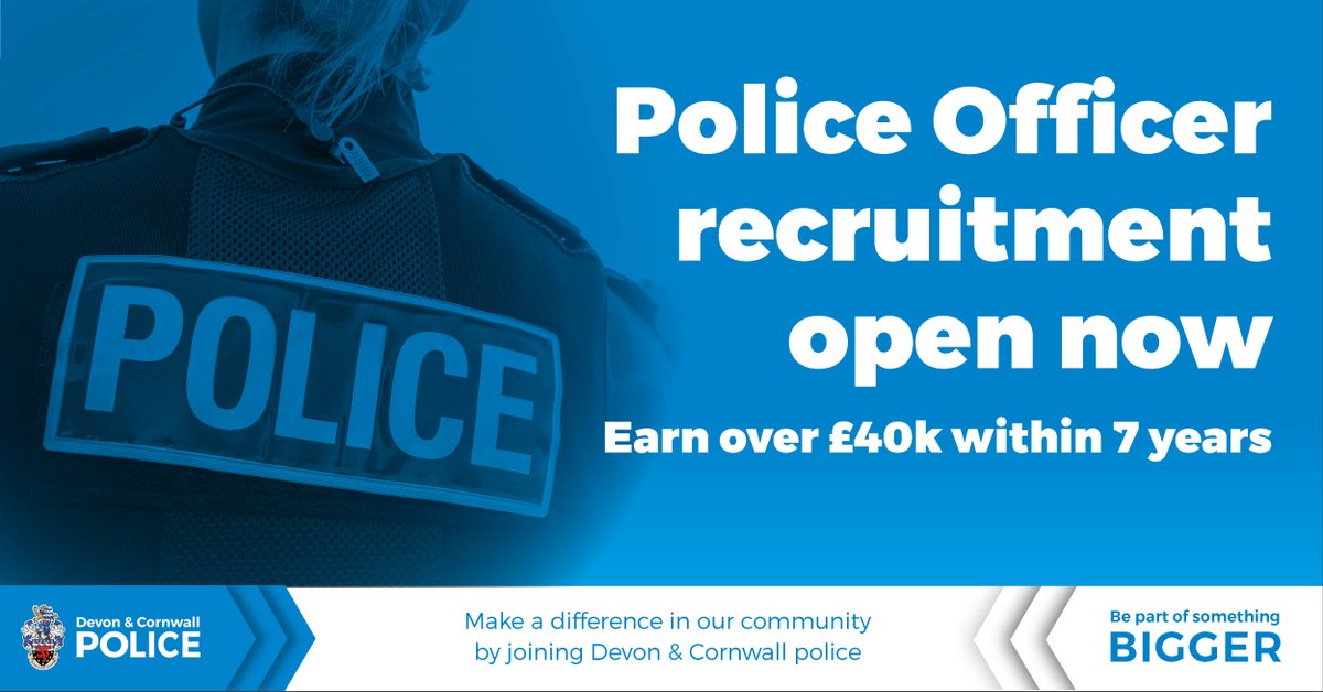 Have you ever considered a career in Devon &amp; Cornwall Police as a Police Officer? We are now taking applications to join both our Degree Holder Entry Programme and our Police Constable Degree Apprenticeship. Find out more below. #Jobs #Recruitment

dc.police.uk/officers