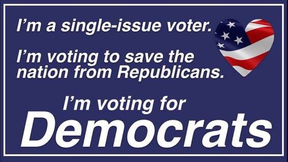 TrumpHasGot2Go's tweet photo. Don't Vote Republican. The R's campaigning right now are #vowing to decertify the 2020 Election & #Install a Lying Corrupt Criminal who lost to Joe Biden by 7 million total votes & 72 Electoral Votes. #VoteBlueToSaveDemocracy https://t.co/dvmbq0Fh9H