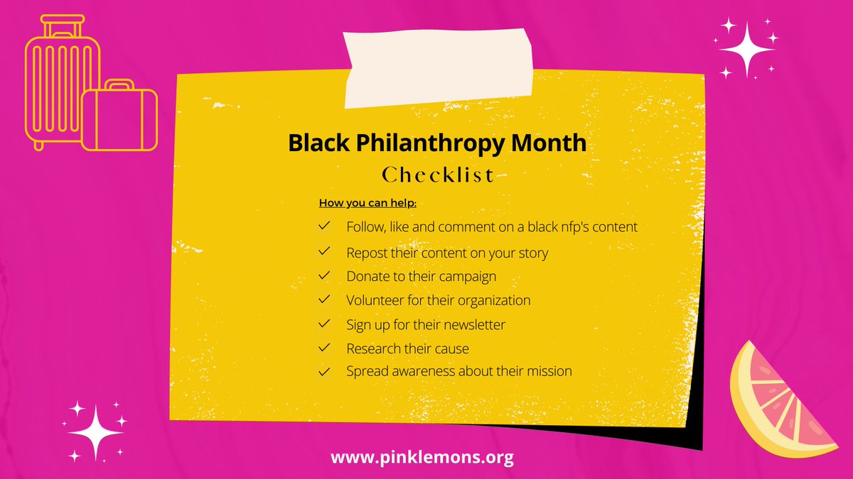There are so many ways to show your support during Black Philanthropy Month. Here are some ideas on how you can help during this last week of August. 

Visit our fundraising page to donate and learn more about our mission.