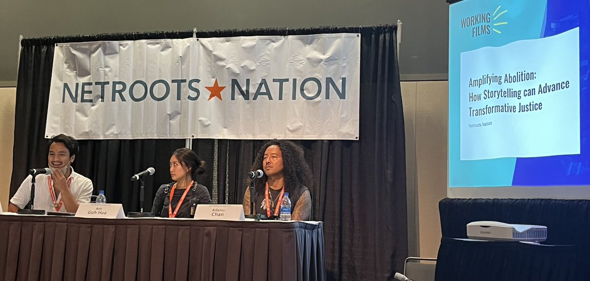 LnBrkMedia's tweet photo. It’s a great day to be @Netroots_Nation  hearing from @workingfilms filmmakers  in their panel Amplifying Abolition: how storytelling can advance Transformative Justice 🎥 #N22 https://t.co/MOAeHRG5yn