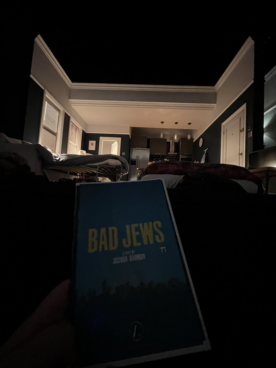 AaronWeight's tweet photo. A spot of London theatre with Bad Jews (the play, not my current companions 🤣) never been to this theatre before, and on the front row I feel like I’m part of the set! 😆 @BadJewsPlay https://t.co/2Utz620fyF