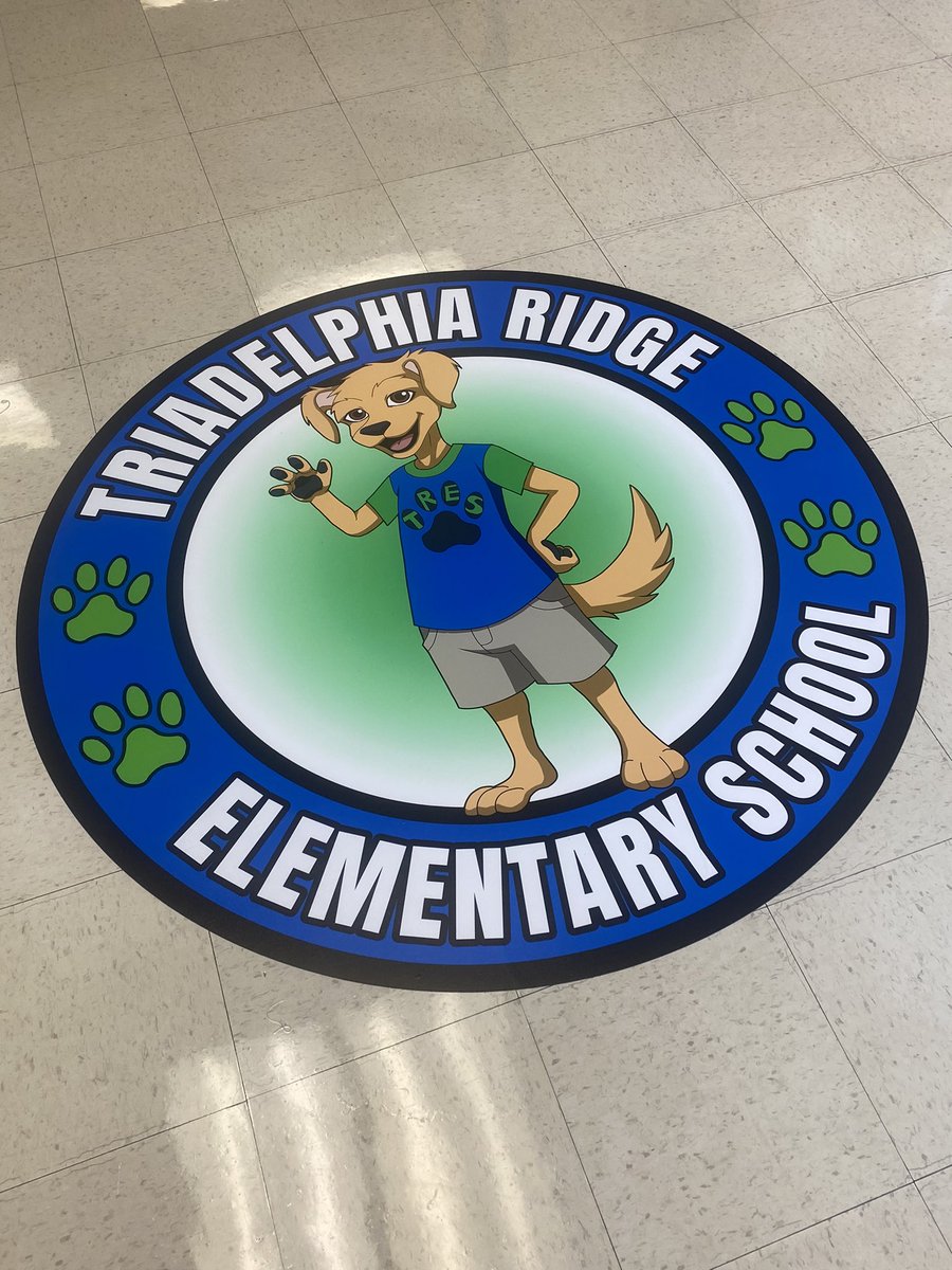 hcpss_tres's tweet photo. A huge TY to James McLean and HCPSS print services for beautifying our building! We can’t wait for our students to return to this bright and vibrant environment! @HCPSS #dontstopretrieving 💙💚🐶 https://t.co/hj3FSDd2UQ