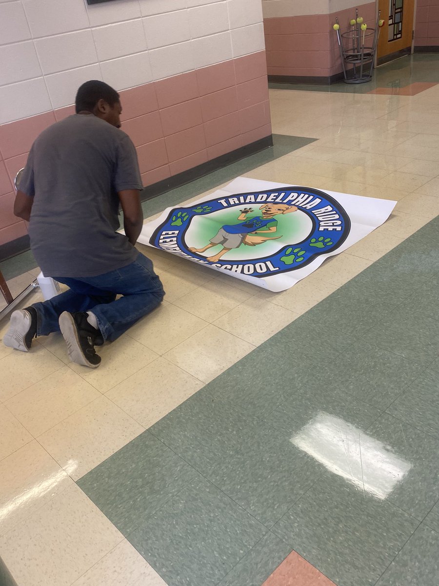 hcpss_tres's tweet photo. A huge TY to James McLean and HCPSS print services for beautifying our building! We can’t wait for our students to return to this bright and vibrant environment! @HCPSS #dontstopretrieving 💙💚🐶 https://t.co/hj3FSDd2UQ