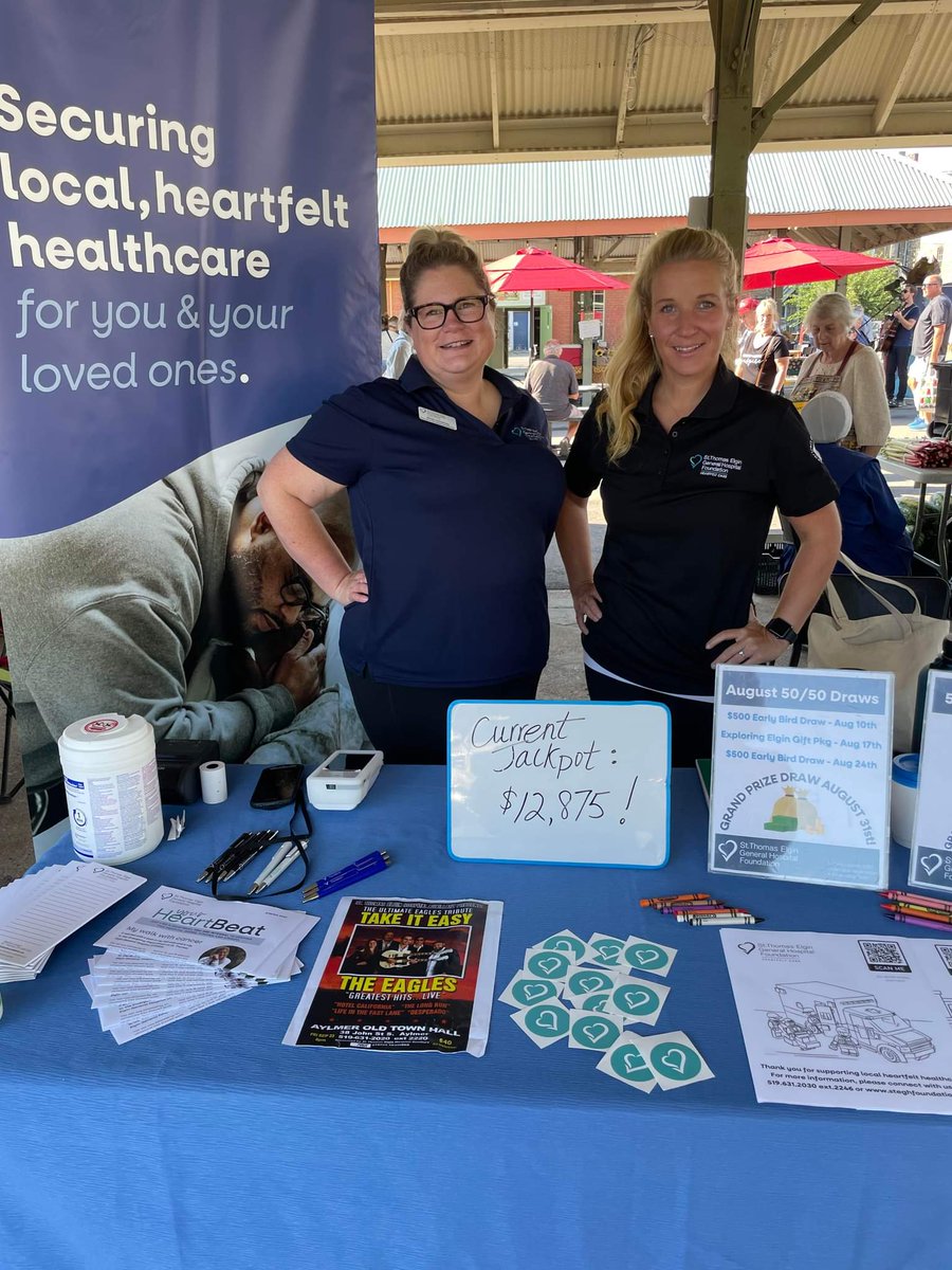 ourSTEGH's tweet photo. Meet Jen and Sindy @HortonMarket to get your 50/50 and Eagles Tribute band tickets until noon today!
Can't make it to the market? Buy your 50/50 tickets online https://t.co/7iQpxUmx0U
#WinBigSupportLocal #STEGHfoundation https://t.co/lOVU3laDA0