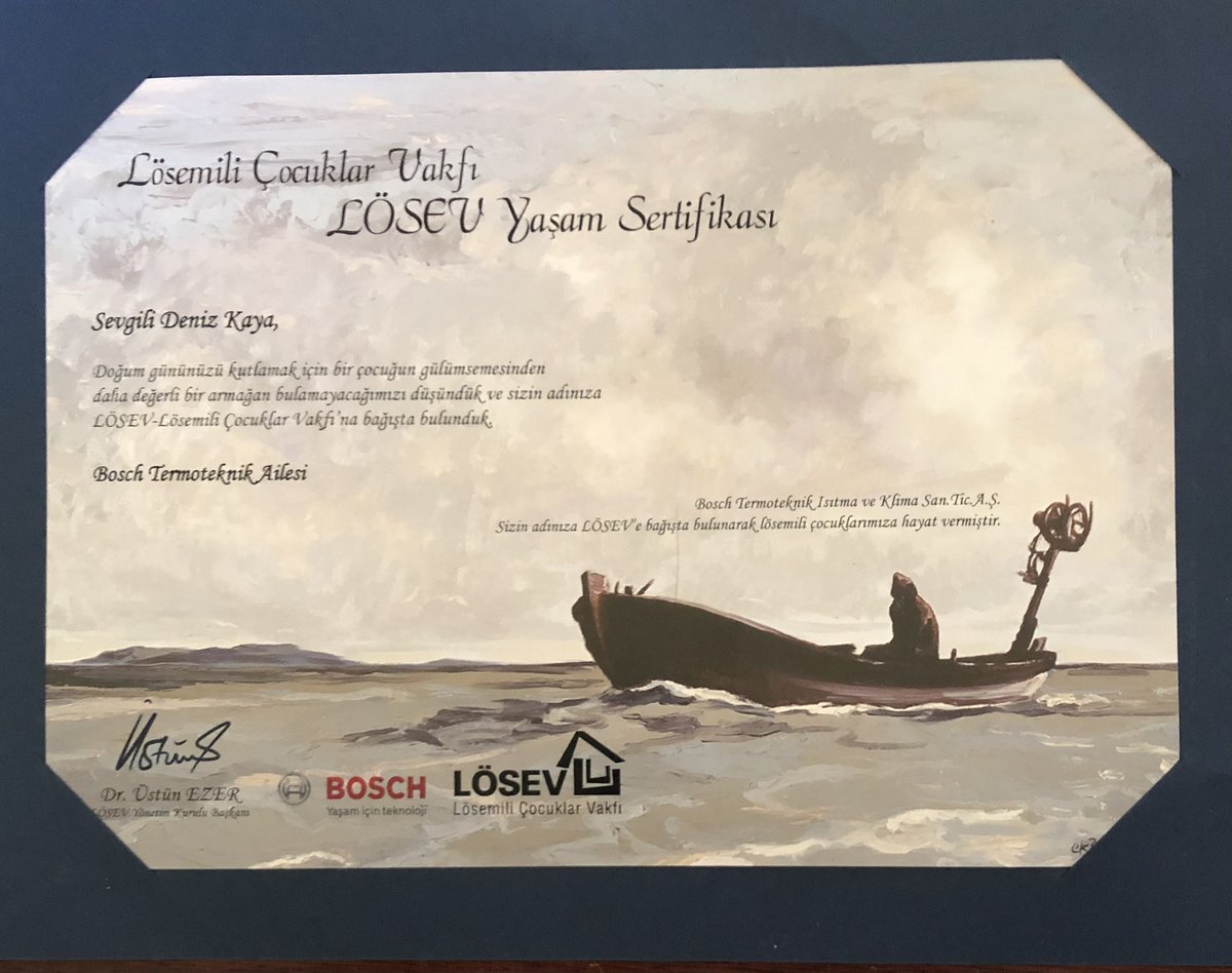 Bosch Termoteknik Ailesi’ne anlamlı &amp; değerli hediyesi için teşekkür ederim.