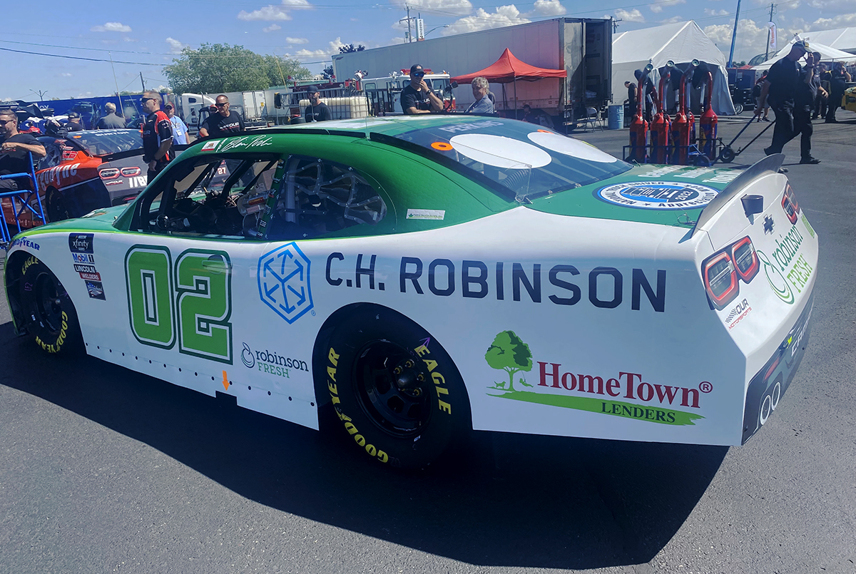 WeSpeakFresh's tweet photo. It’s race day! Great to see the Robinson Fresh brand on the track at the @NASCAR_Xfinity series race. Best of luck to @BlainePerkins21

#NASCAR #XfinitySeries https://t.co/BvSZ8PJGlu