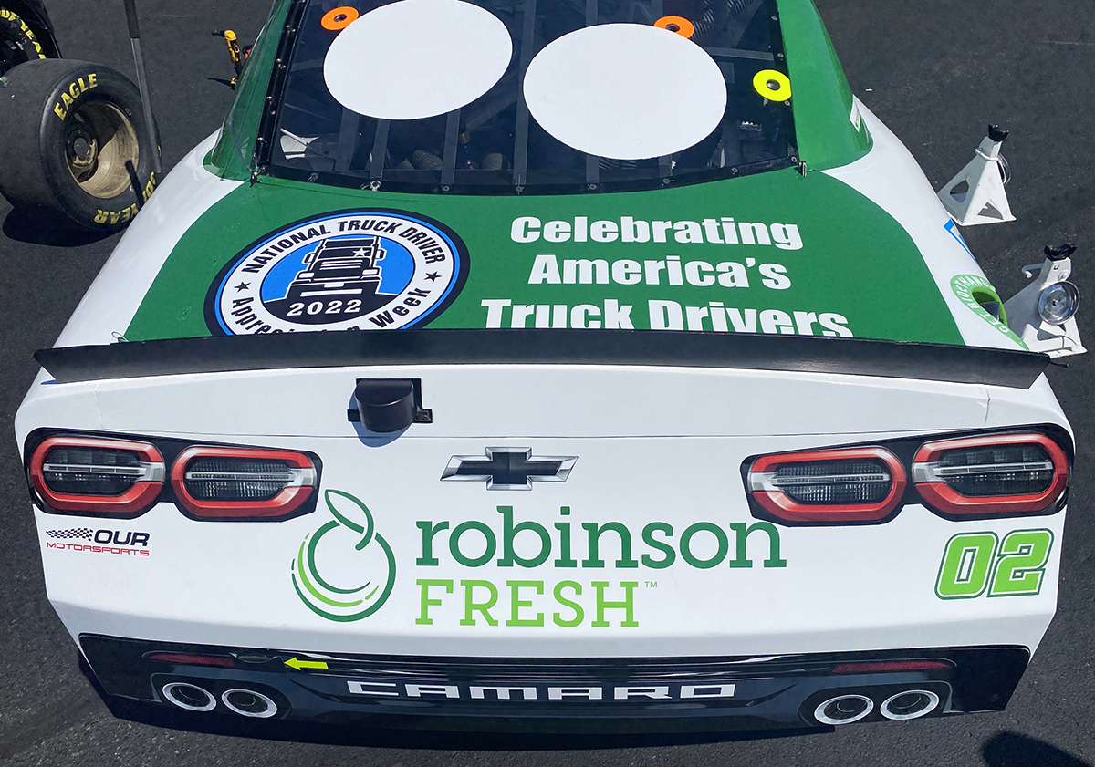 WeSpeakFresh's tweet photo. It’s race day! Great to see the Robinson Fresh brand on the track at the @NASCAR_Xfinity series race. Best of luck to @BlainePerkins21

#NASCAR #XfinitySeries https://t.co/BvSZ8PJGlu