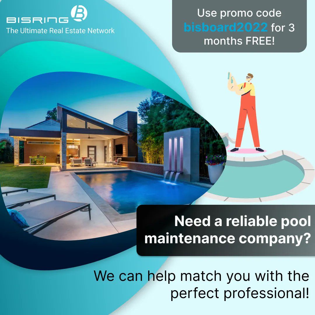 BisRingInc's tweet photo. Are you in need of a pool maintenance company to help manage your pool this summer? We got the best in the business right here at BisRing!

Use code social2022 to get an additional 1 month FREE!

https://t.co/YfxntcyqVV 

Our app is available on iOS &amp; Android for FREE! https://t.co/uJv8asJapQ