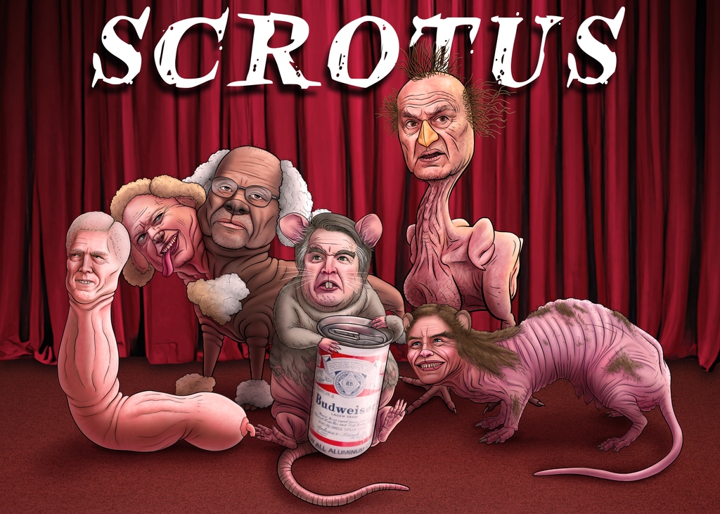lolovolcano's tweet photo. #SCROTUS Part 6: the Final Scrotalling!

I'm so relieved this set of drawings is complete. Making them was cathartic but it's traumatizing to have to look closely at photos of these assholes in order to make mean caricatures of them.  😆
 
#scotus
@thedailyshow @lastweektonight https://t.co/PKsoiokcAi