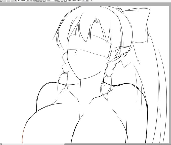 リーファちゃん状態を描き描きしてました〆('ー`)b
色々と勝手が違うのでムズいですw 