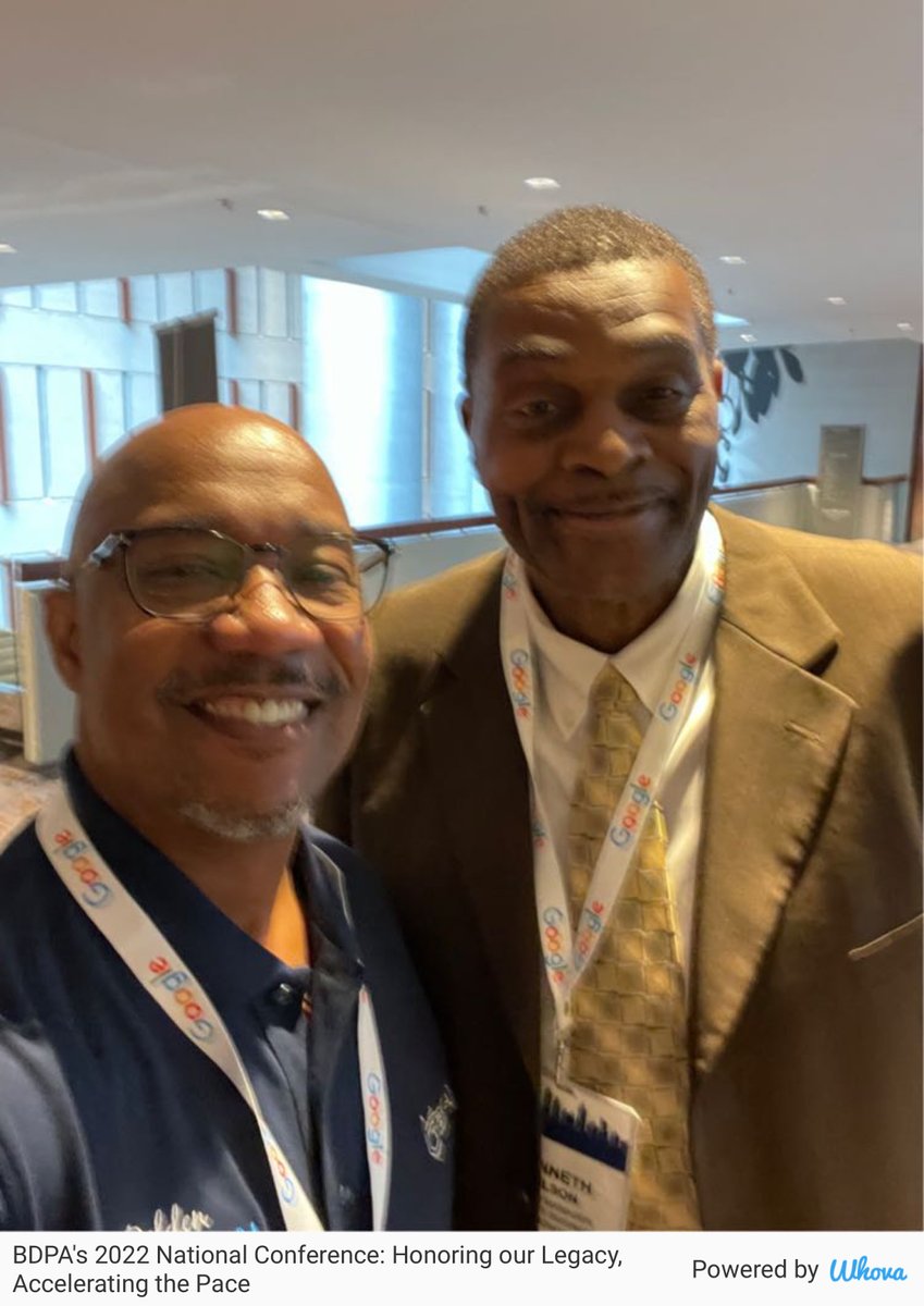 Former BDPA Chapter Presidents - Delden Fane of Columbus, Ohio and Kenneth Wilsons of Cleveland Ohio. #BDPA #BDPACON22 #BDPA #Technology #Leadership #Education via Whova event app whova.com/whova-event-ap…