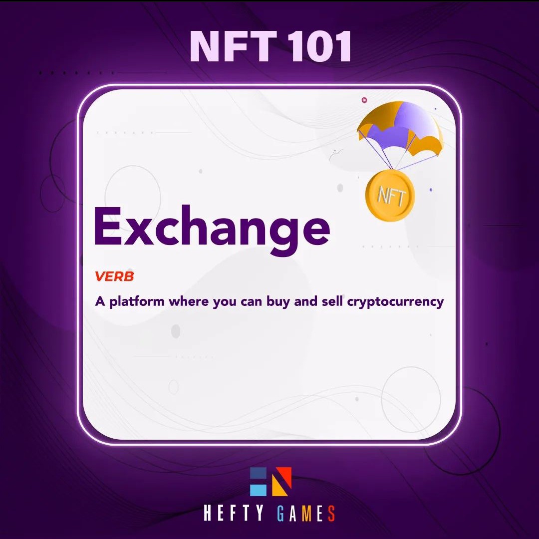Houseofgaming_'s tweet photo. #NFT101: Today's word #Exchange
.
Follow us for more updates on #nft, #web3, #p2e
.
.
.
#heftygames  #houseofgaming #indiangamingleague #igl #gamegods #nft #nftcommunity #nftterms #nfts #nftgames #words #jargons #abc https://t.co/bHPchRm3CR