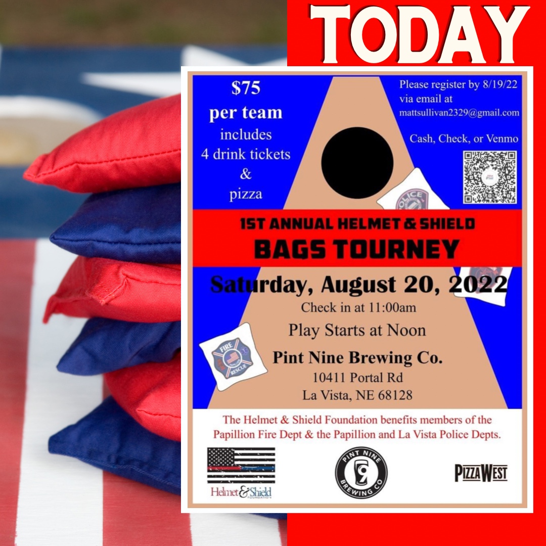 🧑‍🚒👮‍♂️TODAY: Sign up today for our 1st annual Cornhole Tournament – or just come support your favorite police officer or firefighter as they compete &amp; raise money for Helmet &amp; Shield!  Food truck at noon is J’s Smokehouse then 5–8 is A Taste of Naples Pizza 

#pintninebrewing