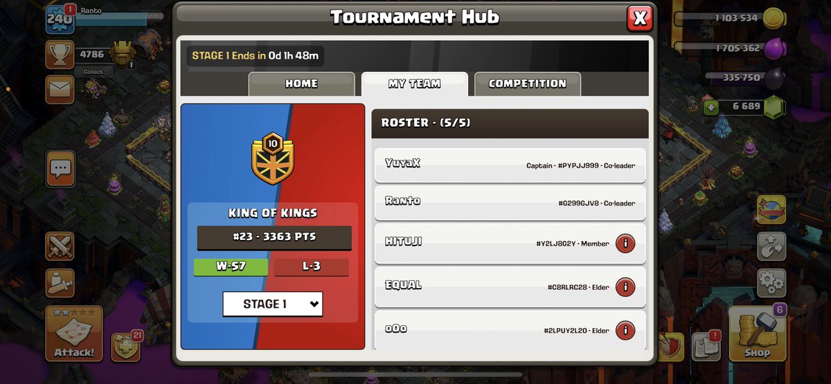 KOK_SS_COC's tweet photo. Our two teams will advance to Stage2 in World Championship 2022.✌️🌏✌️

Our players are as follows

KING OF KINGS
@coc_ranto @YuyaX_coc @o0o0coc @Equal_coc @clacla_hituji 

Beginner (Shingeki)
@kirito_coc_ @NORI_coc_ @monkey111777 @Lavi_coc @BigtreeCoc 

See you on the 27th👋 https://t.co/vXAmzFD1U8