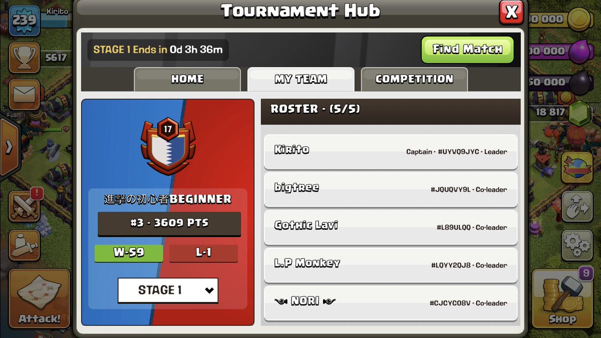 KOK_SS_COC's tweet photo. Our two teams will advance to Stage2 in World Championship 2022.✌️🌏✌️

Our players are as follows

KING OF KINGS
@coc_ranto @YuyaX_coc @o0o0coc @Equal_coc @clacla_hituji 

Beginner (Shingeki)
@kirito_coc_ @NORI_coc_ @monkey111777 @Lavi_coc @BigtreeCoc 

See you on the 27th👋 https://t.co/vXAmzFD1U8