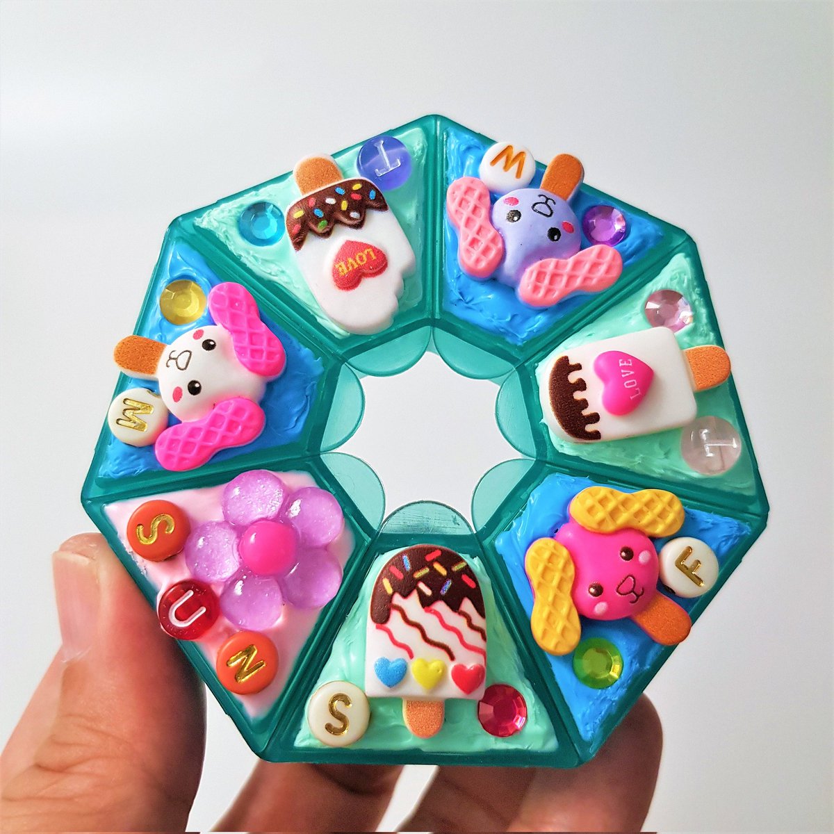 art_kcy's tweet photo. Excited to share the latest addition to my #etsy shop: Puppy Waffle Loves Ice-Cream Weekly Pill Organizer Box Crafted Cute Pill Box Art For Your Medicine, Vitamins, Supplements #cutepillorganizer #cutepillorg #cutepillbox #cutepillcase #weeklypillorganize https://t.co/zywh9i52CL https://t.co/DFPGK9Nbpg