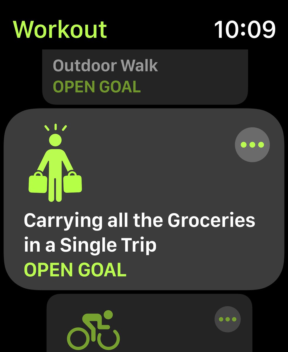 Lesser known Apple Watch Workouts:
Carrying all the Groceries in a Single Trip