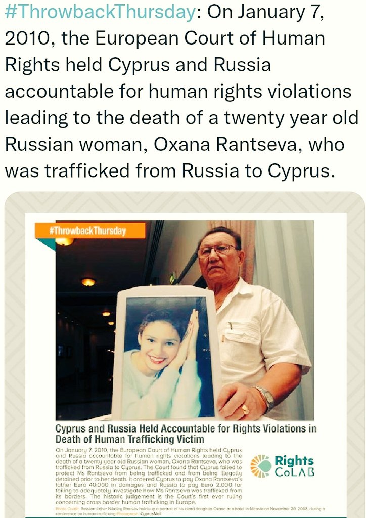 FreeHer4Justice's tweet photo. Judge Michalis Papathanasiou who convicted a Brit teen #CyprusRapeCase..aquitted a number of @Cyprus_Police officers over the death of Oxana Rantseva
#EuropeanCourtOfHumanRights ruled #Cyprus guilty for failing to protect a #sextrafficking victim & ruled responsible for her death https://t.co/BvE5Yf65eq