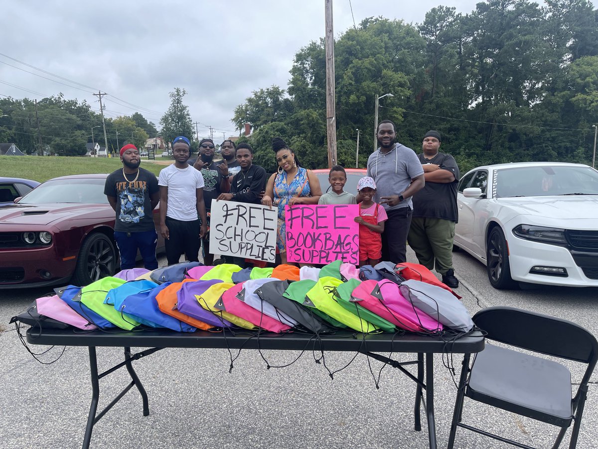 Smalls2nd's tweet photo. School book bag and supply give away at Ramsey Street High from 10-2pm. Thank you Street Menace Car Club for supporting our CCS Scholars. #TheBuzz #CCSONTHERISE https://t.co/BGmyr2ec9S