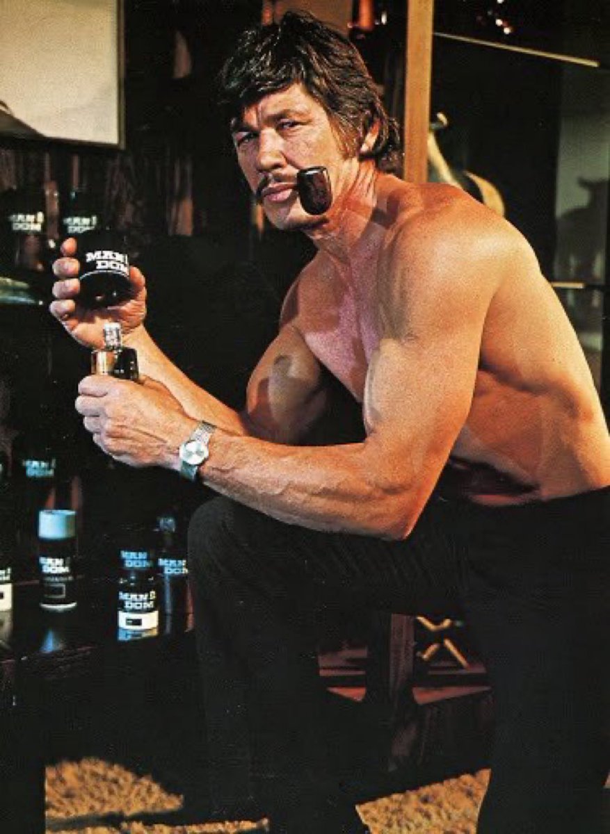 You just know Charles Bronson’s cologne was a rich blend of bourbon, tobacco, and kicked asses.