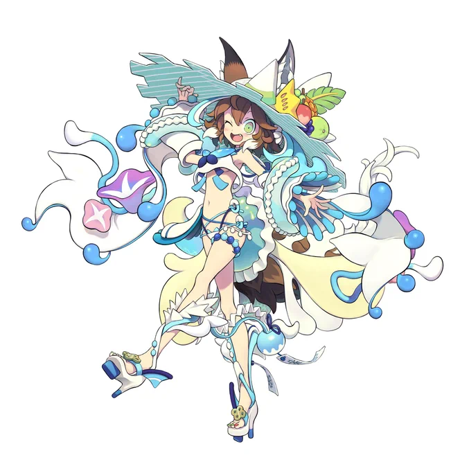 水着きつね 