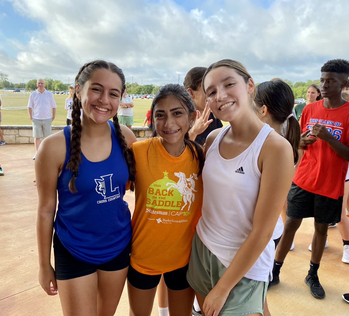 Girls soccer out representing <a href="/XCLehmanlobos/">Lehman HS Cross Country</a> for the Hays CISD pancake run