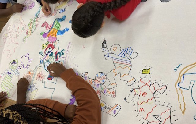 Check out what happened in Mrs English’s Art Classroom this week!

Keith Haring inspired murals show the “Power” of art to transform a space with happy feelings 😉😅
<a href="/midwayscps/">Midway Elementary School of the Arts</a> <a href="/scpselementary/">SCPS Elementary Ed</a> <a href="/artfullearning/">Artful Learning</a> #MidwayMagic #ArtsMatter #ArtsEducation #ArtfulLearning