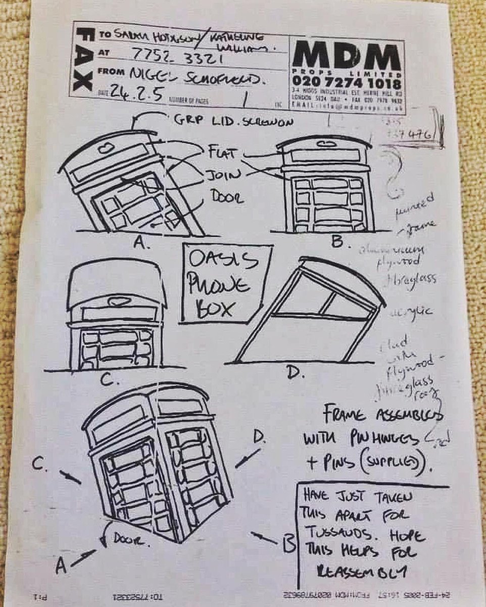 Celebrating "Be Here Now" 25th anniversary week! From the collection, the entire 3 piece facade of the BHN tour telephone booth stage prop and stage setup instructions #noelgallagher #liamgallagher #oasismusic #oasislive #oasisbeherenow <a href="/oasis/">Oasis</a>