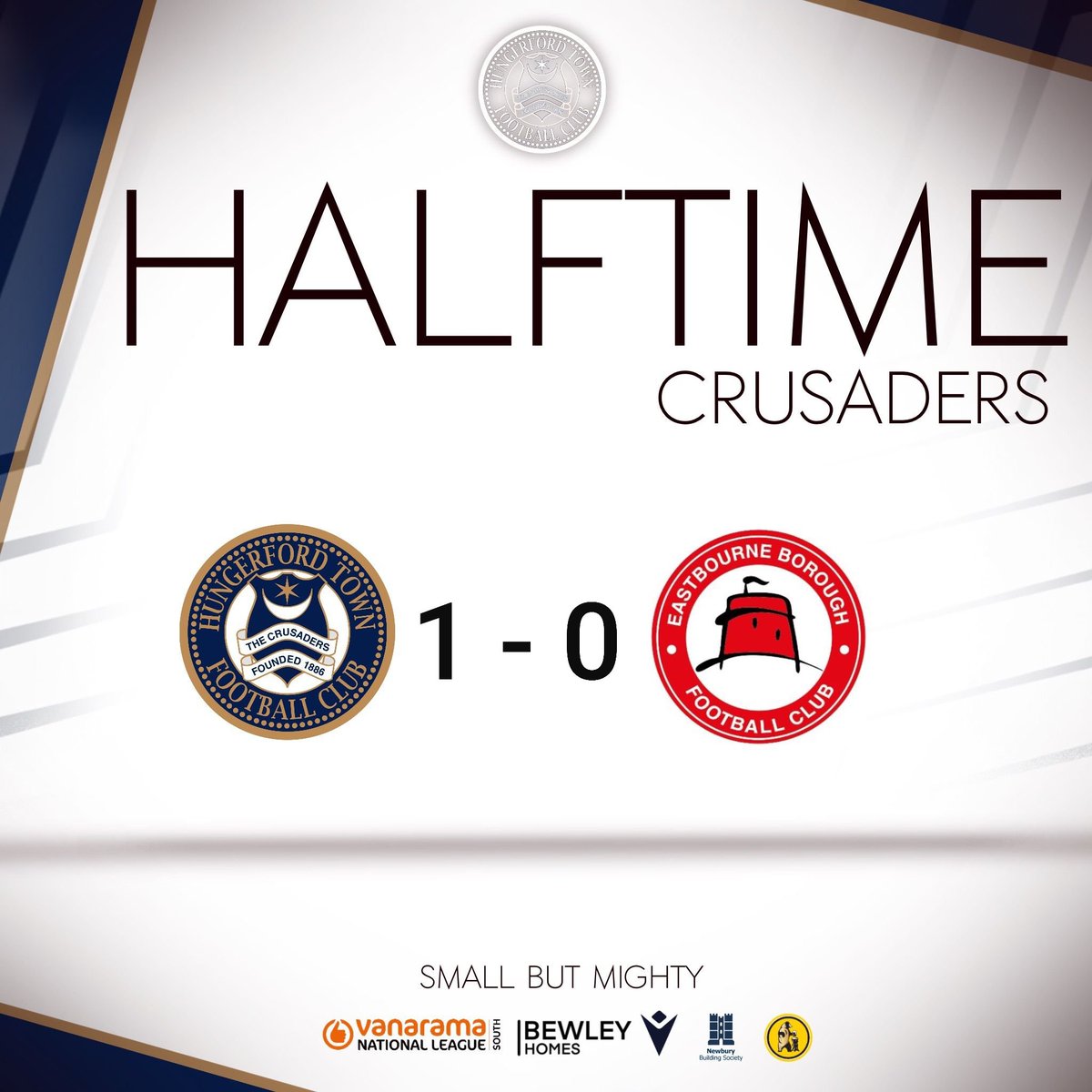 HungerfordTown's tweet photo. Crusaders lead at half time thanks to a goal from Joel Rollinson 

1-0

#HunEas https://t.co/sTezOiWiE1
