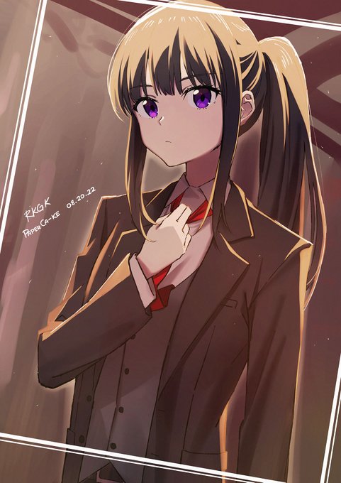 我慢できず、結局なんか描いた。かばやき太郎 rkgk#リコリコ (やっぱ手首痛いw) 