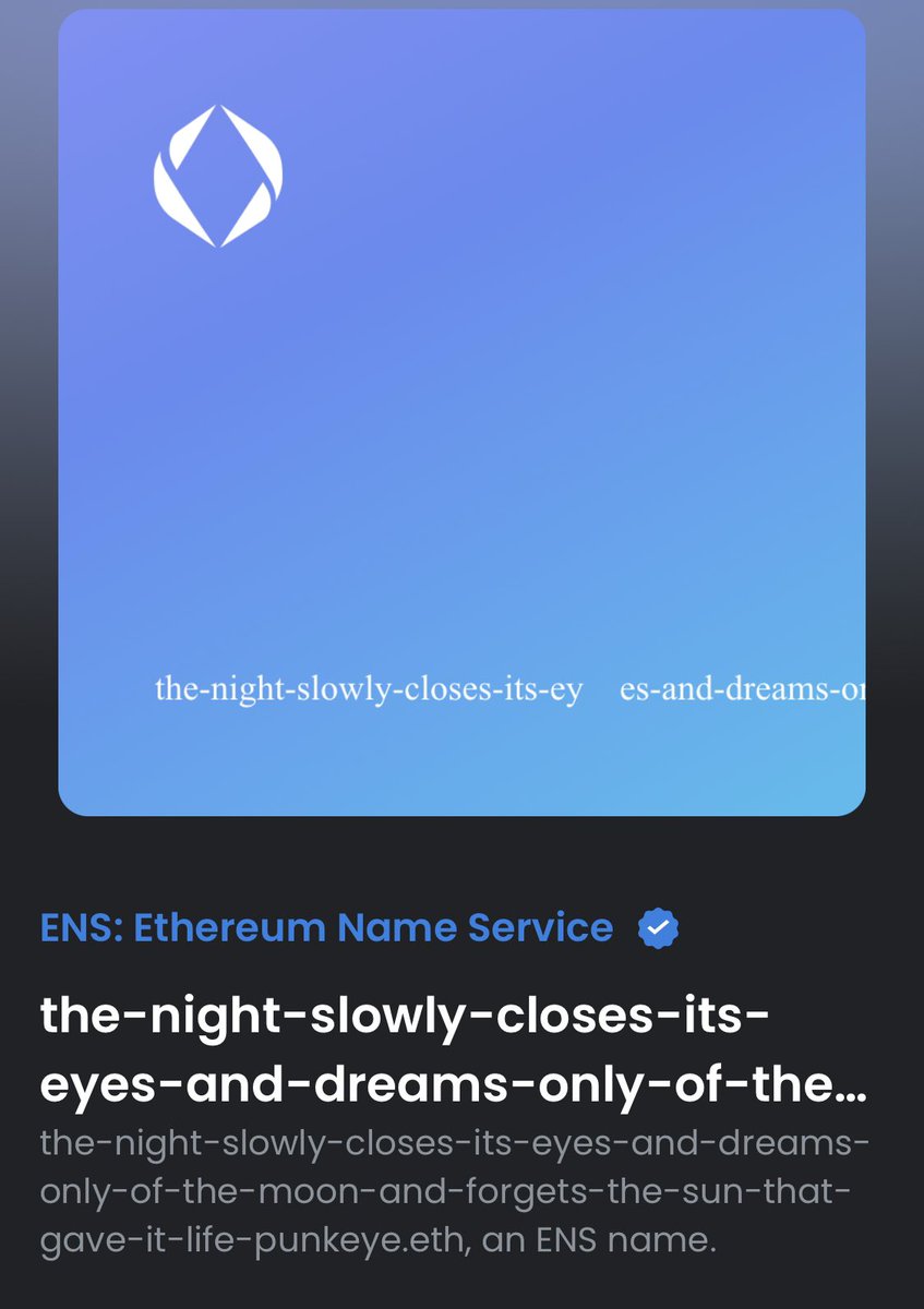 enspoems's tweet photo. Original ENS poetry on the Blockchain. #ENS #ensdomain #enspoetryclub #enspoets #enspoetry #ensclubs #NFTs #web3 #ethanwinters #blockchain #poetry #poetrycommunity #twitterpoetry https://t.co/pqJOMCWmVz