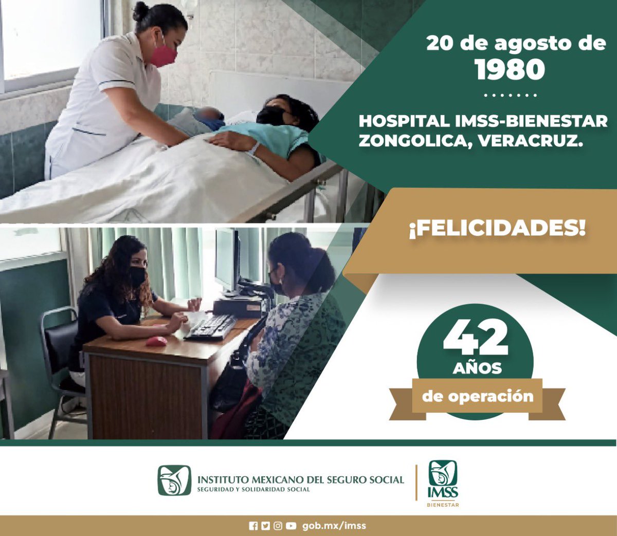 Hoy el Hospital #IMSSBIENESTAR Zongolica en #Veracruz cumple 42 años de operación. ¡Muchas felicidades!