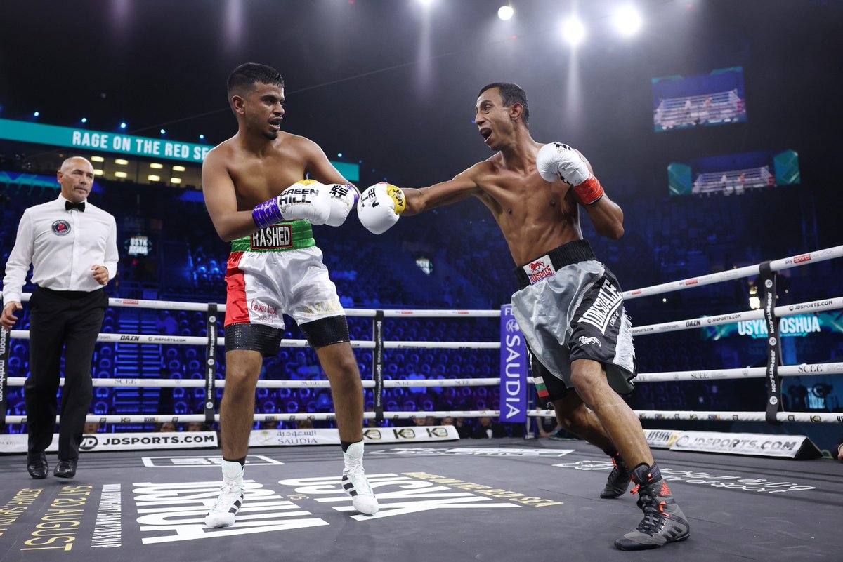 MatchroomBoxing's tweet photo. Traycho Georgiev gets the win via split decision over Rashed 'Moneykicks' Belhasa in our opener 👀 

#UsykJoshua2 #RageOnTheRedSea https://t.co/D8Ii34iRC8