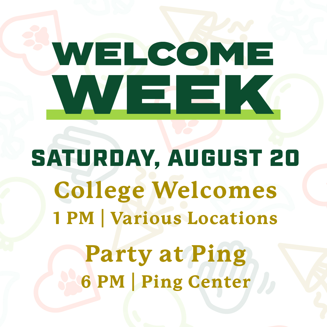 OHIObso's tweet photo. Good morning Bobcats! Be sure to attend your college welcome session today and check out Party at Ping this evening. 
More info at https://t.co/FCyxkDAlhe. https://t.co/y2FUz95AO0