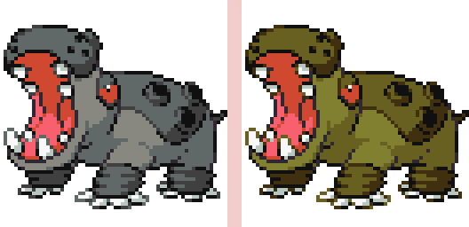 ポケモン「定期更新 #ポケモン #ドット絵 、699目は #カバルドン。今回はの姿。こっち」|転寝みるく(こもりみるく)🥛-ほぼ毎日更新イラストかドット絵のイラスト