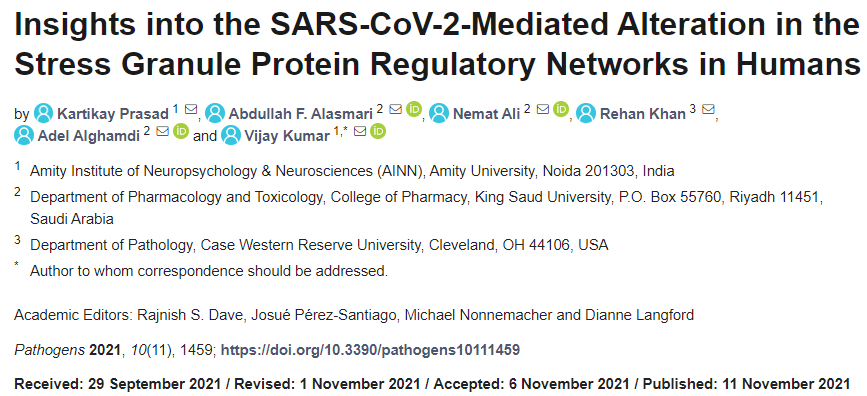 DorissLoh's tweet photo. Peer-reviewed study shows SARS-CoV-2 directly interacts with 116 proteins found in stress granules that form by phase separation upon stress from pathogenic attacks. These 116 proteins are involved in 430 different brain disorders. What is the effect of these interactions? 1/3 https://t.co/8RWfF1Ysbv