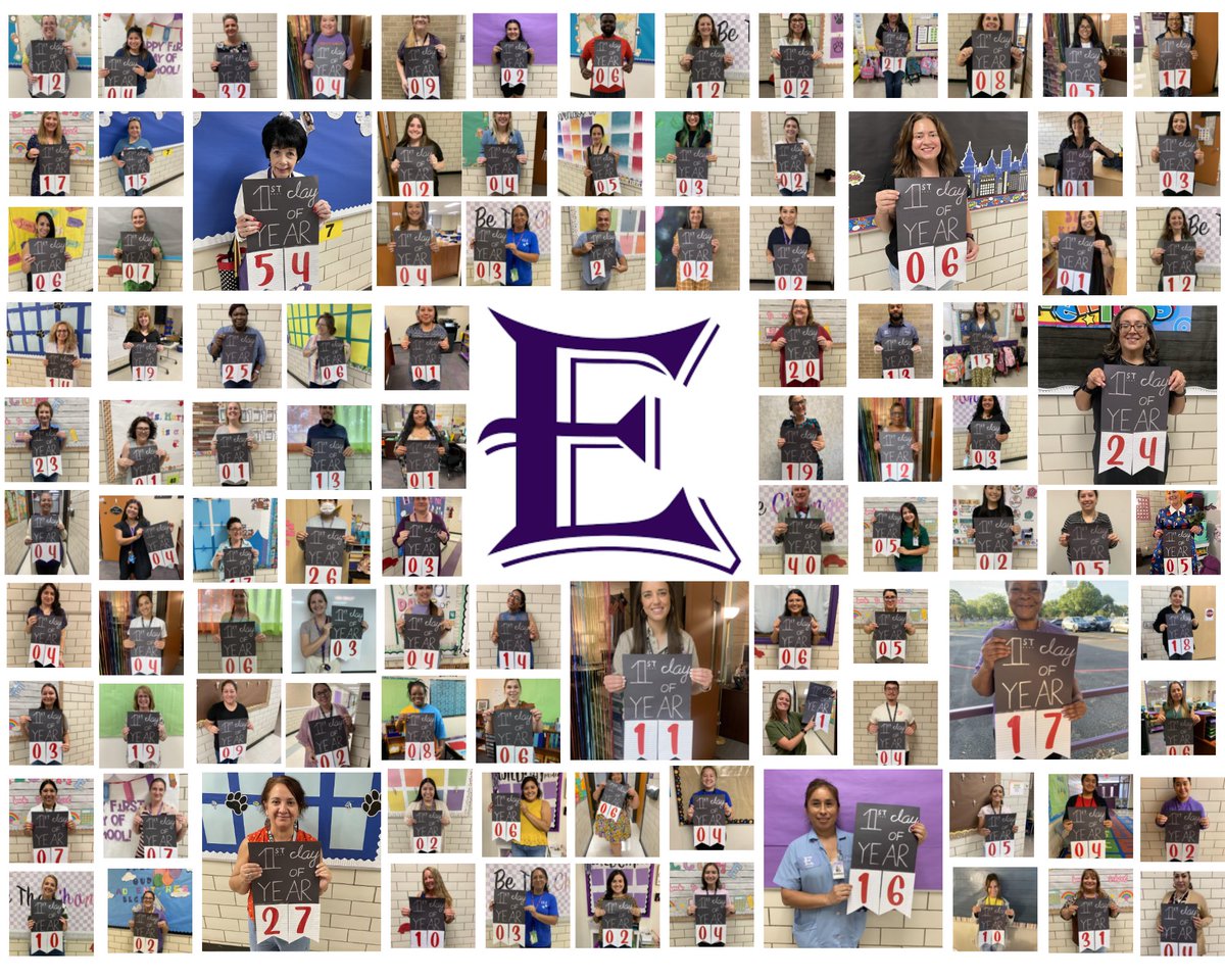 maestradelarosa's tweet photo. Can’t believe our collective staff has over 1,000 years of experience at our school! Such a wonderful week with our @ELGINISD_EE family. 💜 #OTOTOF https://t.co/GFxHPfRxHo
